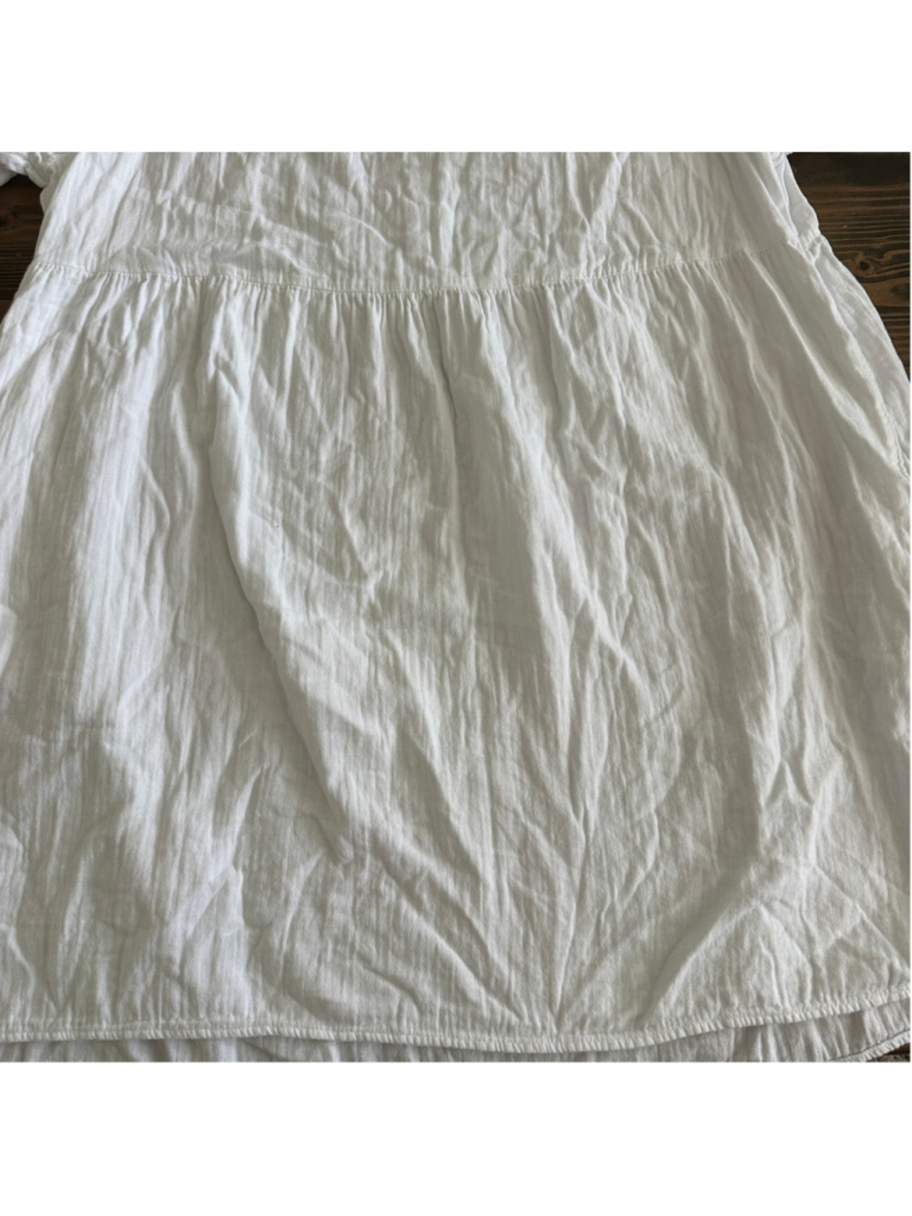 Old Navy Maternity Dress Womens XXL White Smocked Mini Peasant Boho - Picture 6 of 10